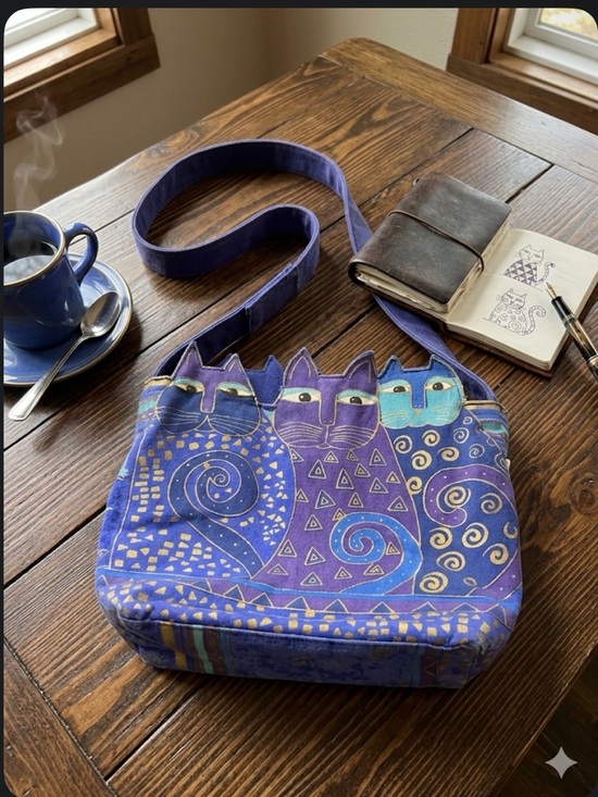 Laurel Burch Handbags - Vintage 90s Laurel Burch Canvas Shoulder Bag